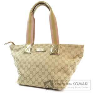 Gucci GG Canvas Sherry Line Tote Bag Beige Pink